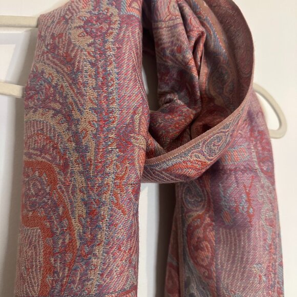 Pashmina Silk Blend Paisley Fringe Jacquard Shawl Scarf Boho Elegant - Picture 2 of 5